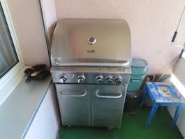 Gasgrill Edelstahl 4 Brenner mit Drehspiess