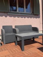 3-Piece Grey Garden Lounge Set – Sofa, Armchair & Table