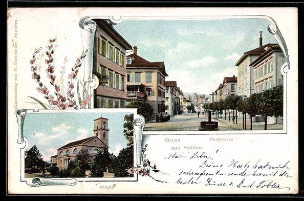 Ansichtskarten: Heiden, Kirche und Partie in der Poststr – Gebraucht aus Berlin von bartko-reher