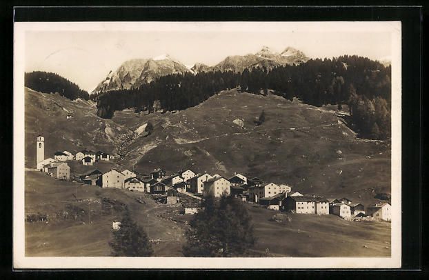 Cartes postales: Sur im Oberhalbstein, Ortsansicht mit Be – D'occasion à Berlin par bartko-reher