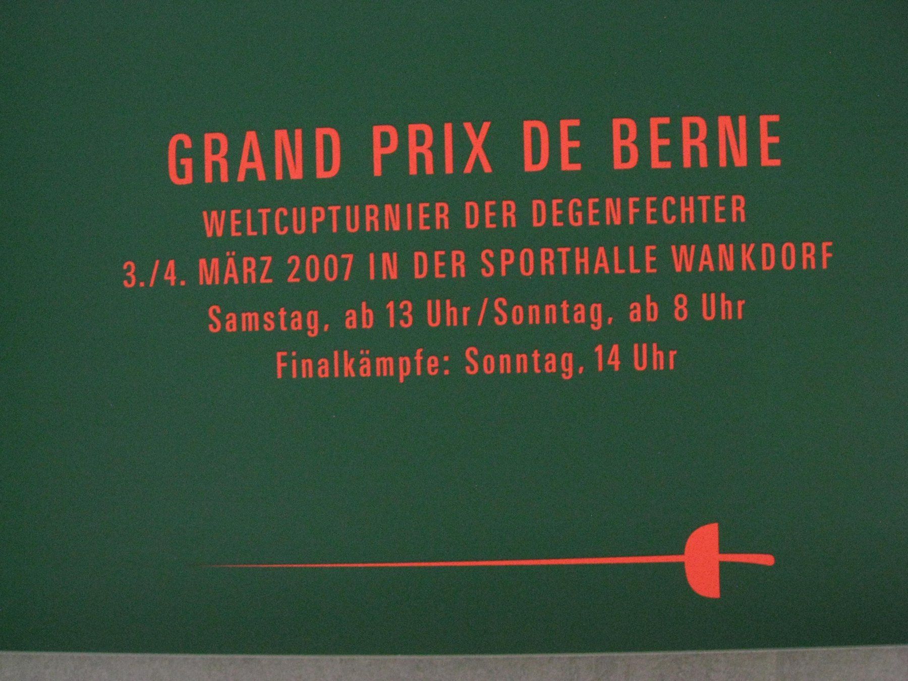 Foto & Immagini: Originalplakat Fechtturnier Bern 2007 – Usato da deitingen venduto da popcorn02 2