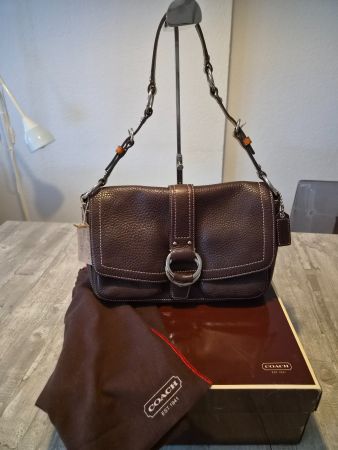 Coach Chelsea Pocket Flap Bag sac vintage marron