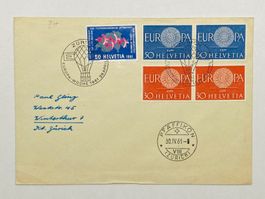 1961 Ballon Stempel Europa Woche Stempel PFÄFFIKON Zürich