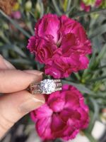 Vintage Weissgold Verlobungs Ring 375er Gold 9k 