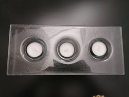 Bougeoir en verre à 3 bougies-rechaud