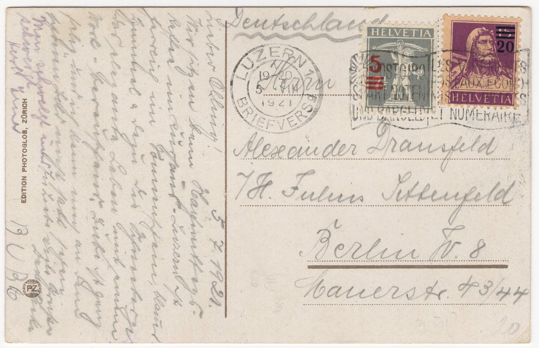 Cartes postales: Pilatusbahn auf Ansichtskarte von 1921 – D'occasion à Eglisau par Chperfins 1