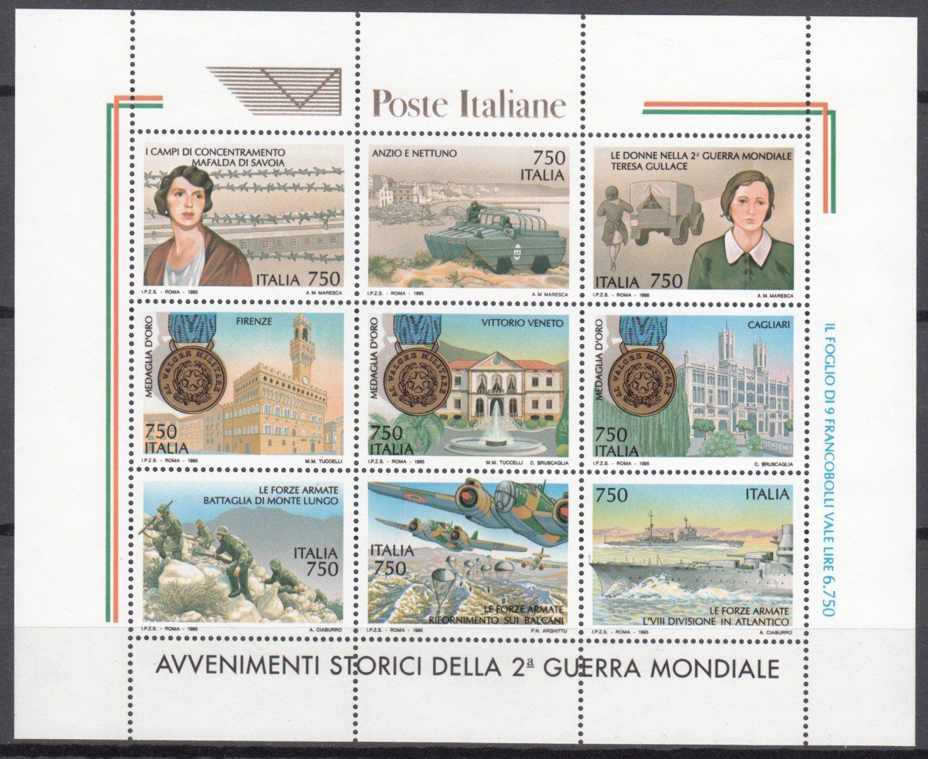 Tutti i francobolli: Italien 1995 postfrisch – Usato da Bürglen TG venduto da StampGraf 2