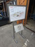 mobile gebrauchte Werbetafel Alu 63x60cm H: 190cm ab 1.-