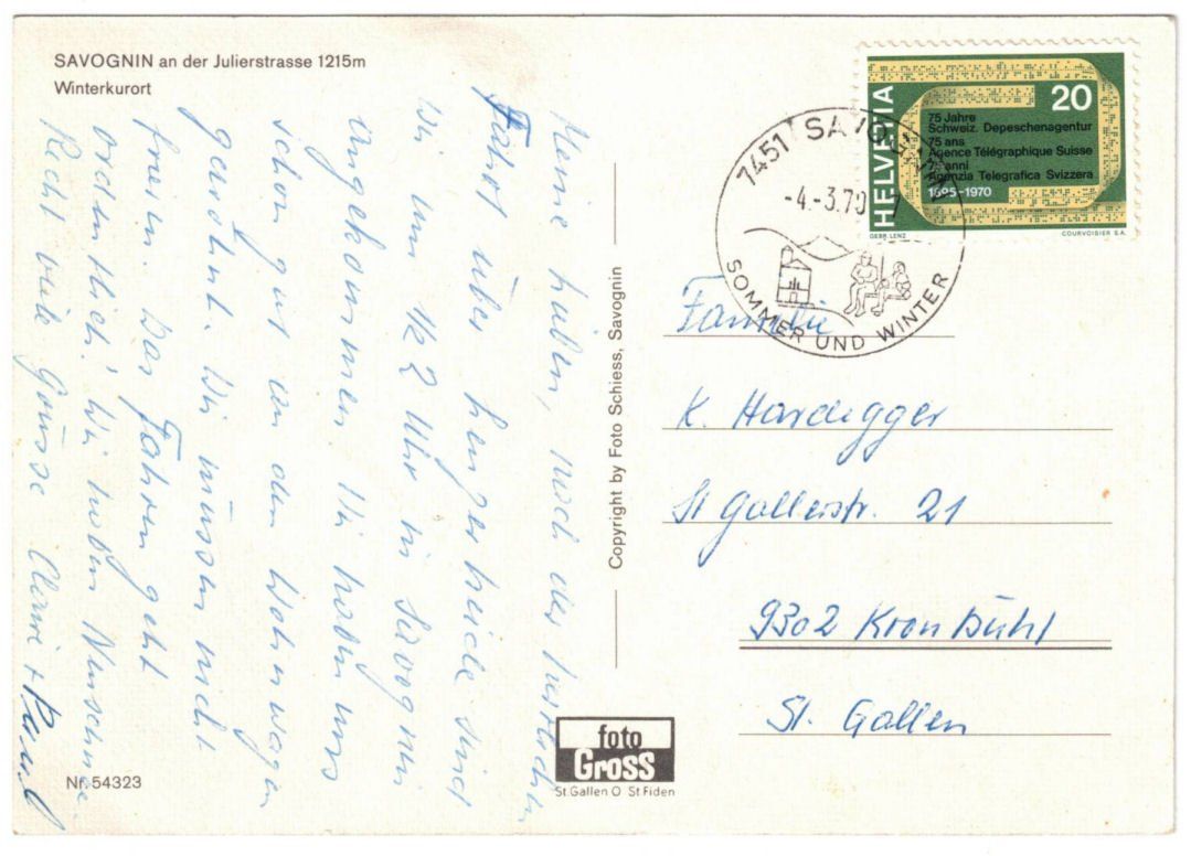 Cartoline postali: Savognin - 3 Bild AK – Usato da Binningen venduto da Mountainrider 1