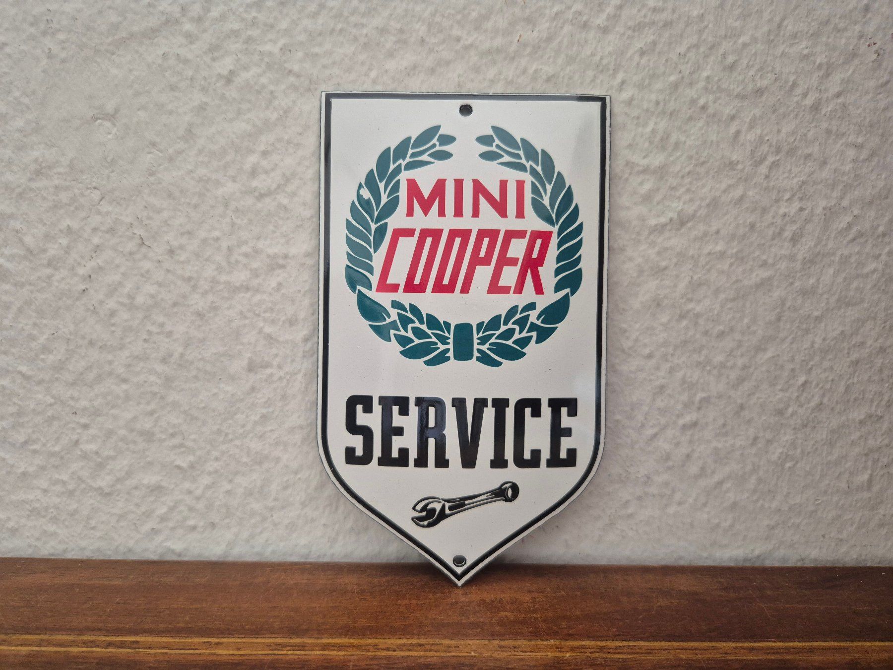 Mini Insegne: Emailschild Mini Cooper Auto Service Garage Emaille Schild – Nuovo (secondo la descrizione) da Schaffhausen venduto da pfanis09