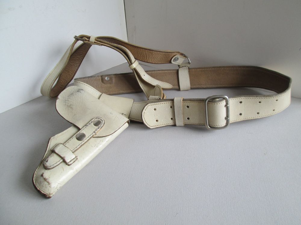Pistolengurt mit Schulerriehmen, Weiss,115cm, StaPo Zürich (Gebraucht ...