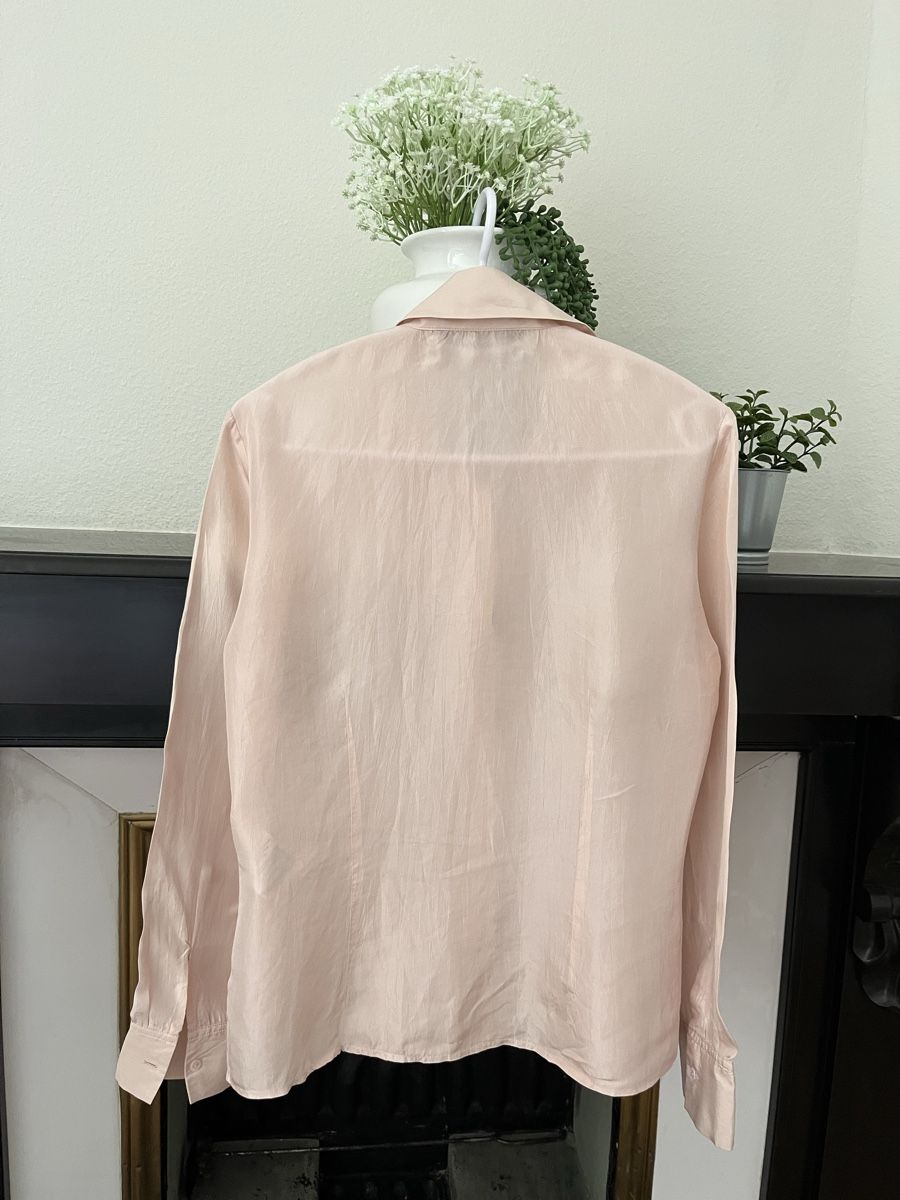 Camicette: Bianca. Pink Silk Blouse – Usato da Genève venduto da zei_v6dc 1