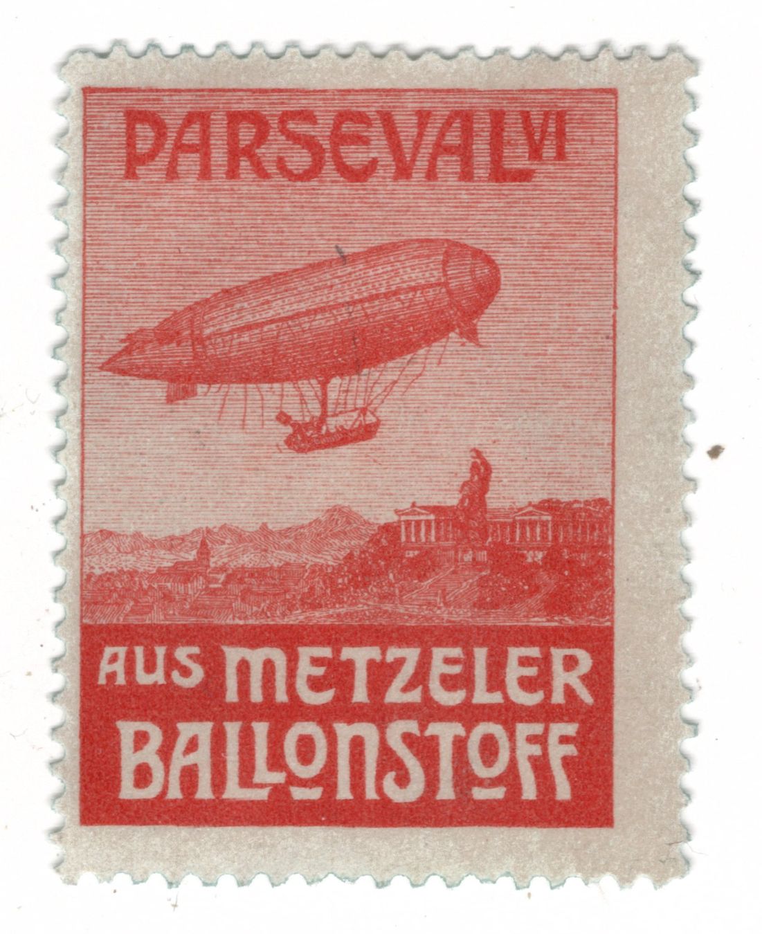 Tutti i francobolli: Metzeler Vignette, SBK 1912.6Bb, Luftschiff Parseval, 100FR. – Nuovo (secondo la descrizione) da Uesslingen venduto da WHALESTAMPS