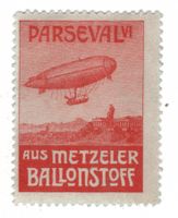 Metzeler Vignette, SBK 1912.6Bb, Luftschiff Parseval, 100FR.