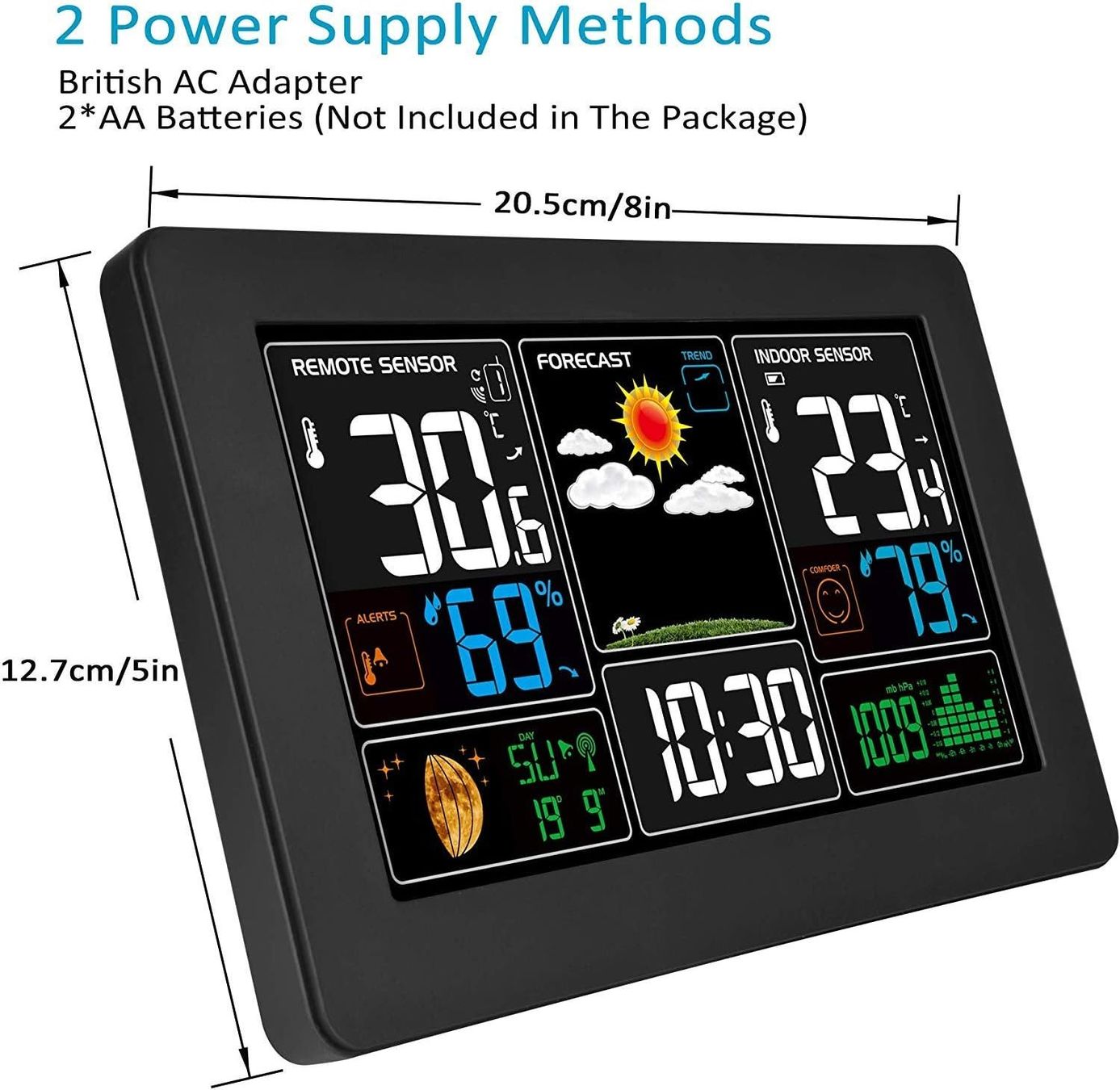 Sonstiges für Haushalt & Wohnen: Wetterstation mit Außensensor 9-IN-1 Wireless Digital Wecker – Neu und originalverpackt aus Dörflingen von Nixhub 5