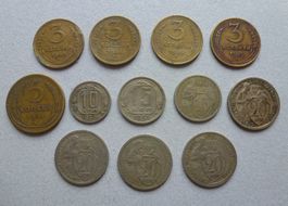 Tolle Sammlung von 12 Stück Münzen aus Russland ab 1928