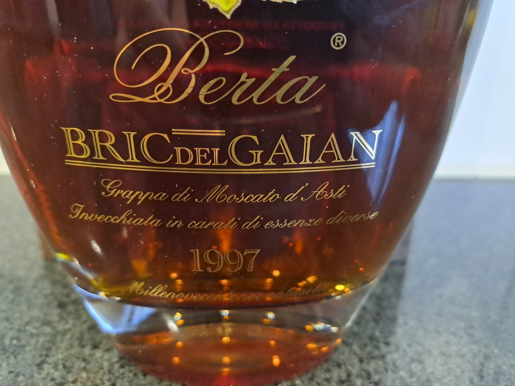 Berta Bevande alcoliche: Berta Grappa BRICDELGAIAN 1997 mit OHK – Nuovo e nell'imballaggio originale da Elsau venduto da Kellerraeumung 4