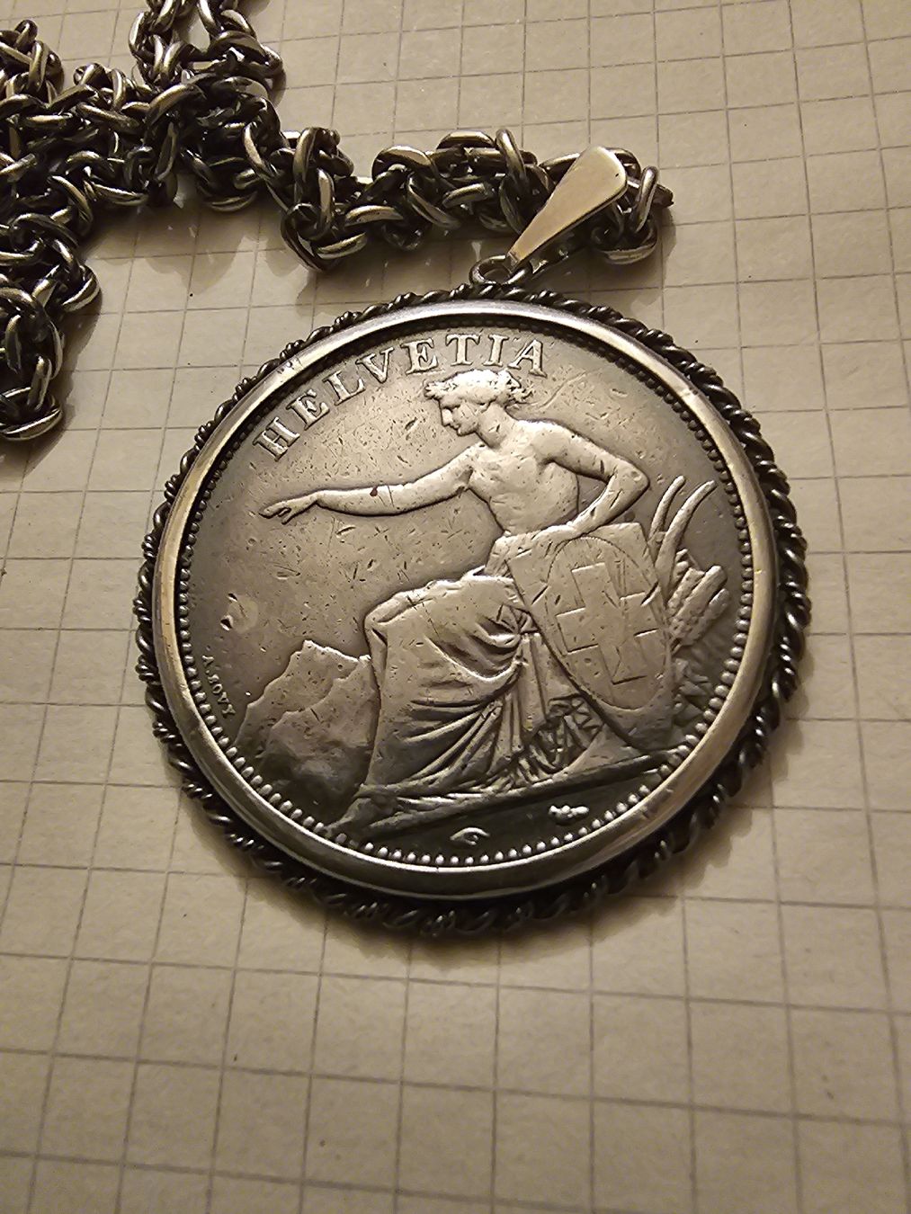 Tutti le monete: monnaie suisse 1850 en pendentif – Usato da Yverdon-les-Bains venduto da mancheacoulles 1