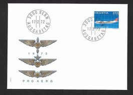Flugpost FDC F47 Pro Aero ET Bern 17.2.1972