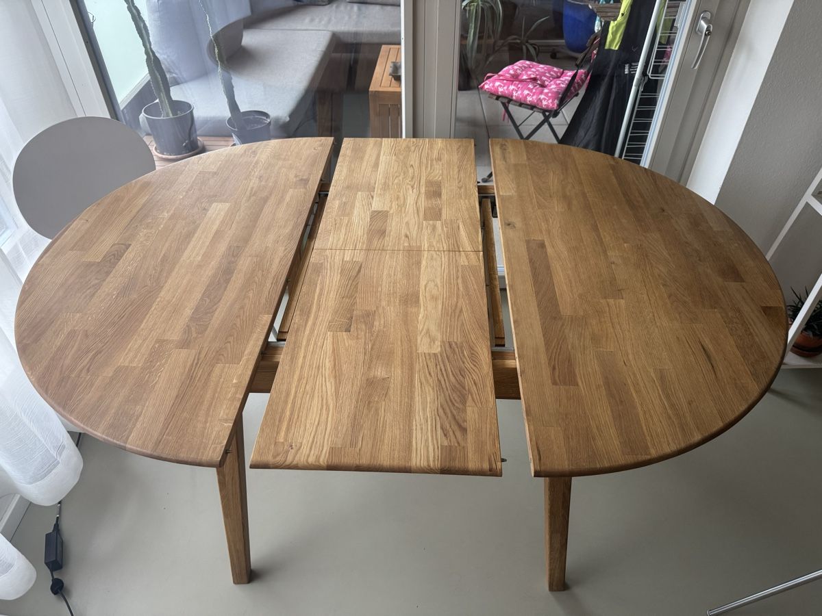Ausziehbarer Esstisch MONIKA II – Eiche – rund/oval (D'occasion) à ...