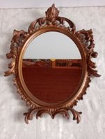 Vintage Oval Spiegel Bronzefarben Made in Italy Kunstharz ?