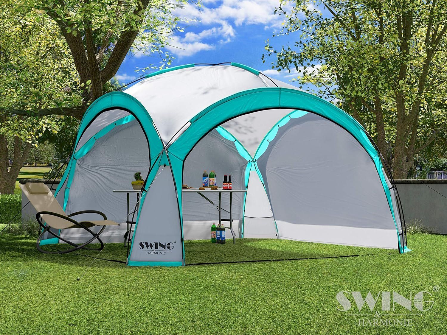 Zelte & Pavillons: LED Event Pavillon 3,60 m Türkis – Neu und originalverpackt aus Bottighofen von zaap 3