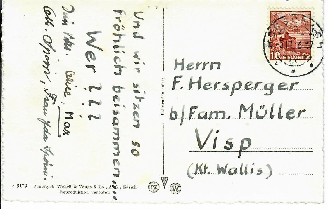 Cartoline postali: Zürich - Fluntern – Usato da Hochdorf venduto da Ziegel-16 1