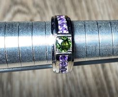 Amethyst + Grüner Saphir Ring 💎✨ Silber 925 vergoldet S291