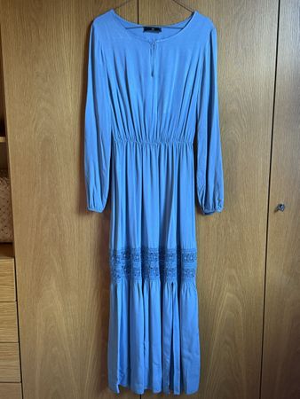Abito boho estivo azzurro, taglia M - Made in Italy