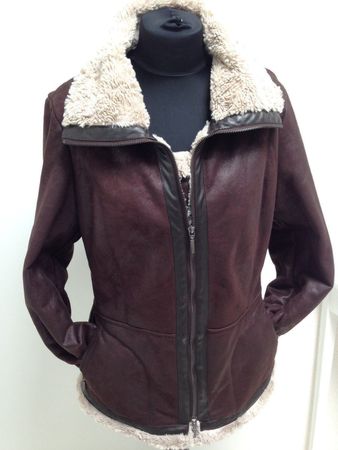 Jacke Übergangsjacke mit Kunstfell braun