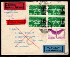 CH - Flugpost - Flugbrief 1935 nach Elsdorf Deutschland