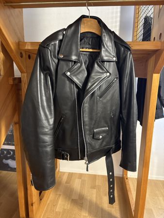 Lederjacke schwarz 50er Biker Stil