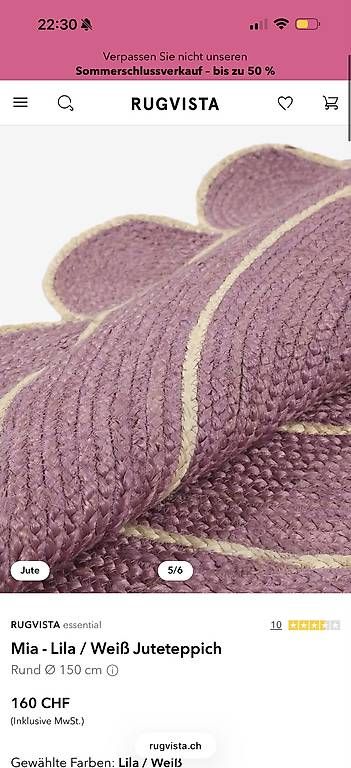 Tapis: Teppich Rugvista neu Jute – D'occasion à Niederhasli par des_f82m 2