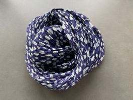 BLAUVIOLETTER TUPFEN  SCHAL - FABRIKNEU
