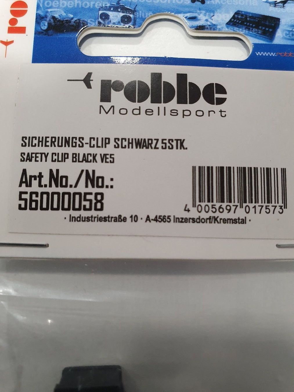 Modellismo RC: Robbe Sicherungs-Clip, schwarz, 56000058 – Nuovo e nell'imballaggio originale da Balsthal venduto da Jetline 1