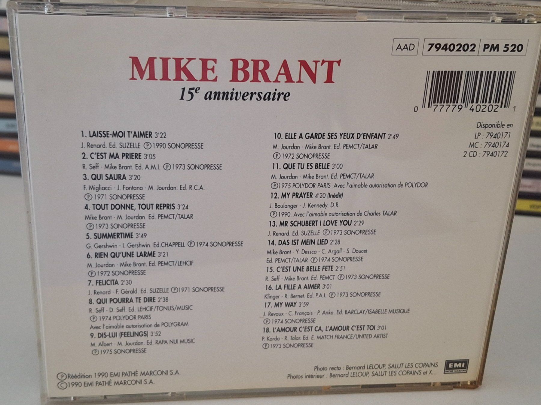 CDs: CD Mike Brant - 15e Anniversaire – Gebraucht aus Aarberg von Jackup1 1