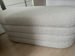 Polsterbank Bouclé-Stoff creme