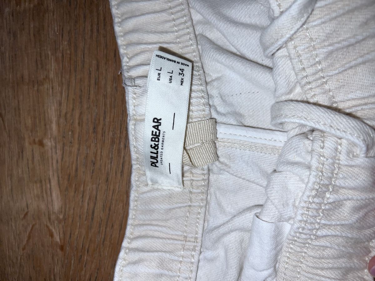 Pull&Bear Pantaloni: Pull&Bear Herren Hose, Gr. L, Weiss – Usato da Horw venduto da ratta1996 1