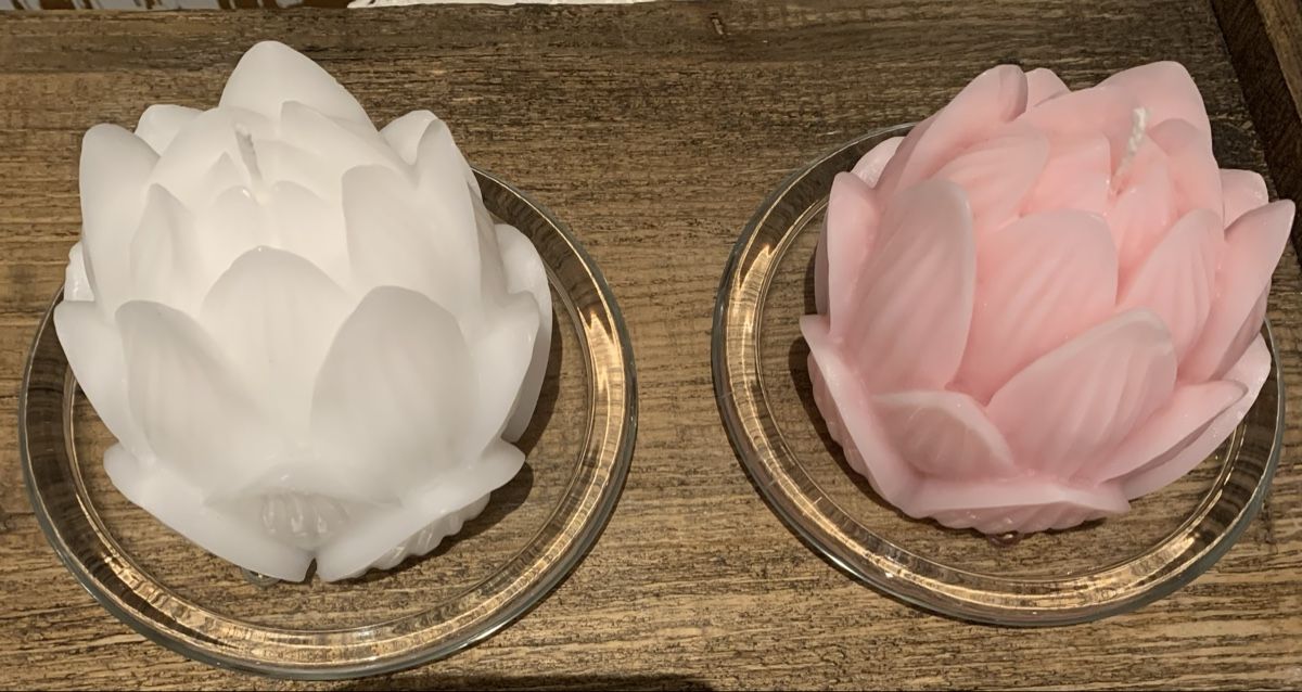 Candele: Kerzenset Lotusblüte Hand gemacht – Nuovo (secondo la descrizione) da Diepoldsau venduto da Luxusdeko