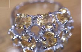 Cocktailring 925er Silber mit 14k Vergoldung mit Citrinen