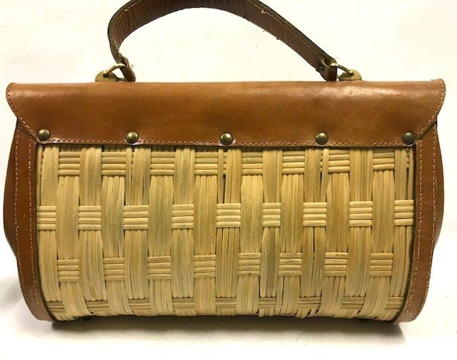 : Handtasche mit Leder und Korbweide 50er – Usato da Zürich venduto da gigimai67 3