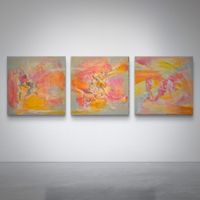 Triptych 3Stk Gemälde auf Leinwand 40x40 cm, Unikat!