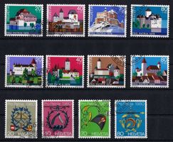 Pro Patria Sätze 1978-1980 Kat.-Nr. B178-B189 mit ET-Stempel
