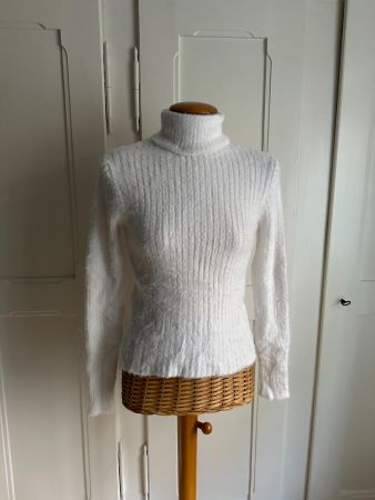 SHEIN - Rollkragen Strickpullover weiss kuschelig 34