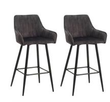 Barhocker Samt LEE 2er Set anthrazit