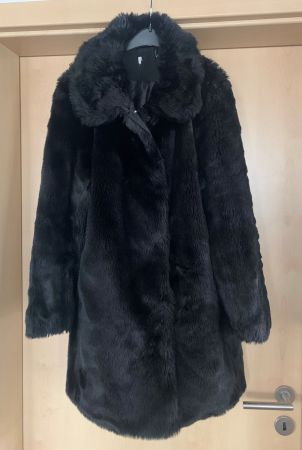 Damen-Kunstfellmantel schwarz GR.L