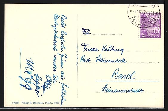 Cartoline postali: AK Stäfa, Kirchbühl, Ortspartie, 1936 – Usato da Berlin venduto da bartko-reher 1