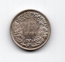 (1182) Schweiz, ½ Franken 1898, top stgl