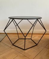 Couchtisch, schwarzes Metall geometr., rund, guter Zustand