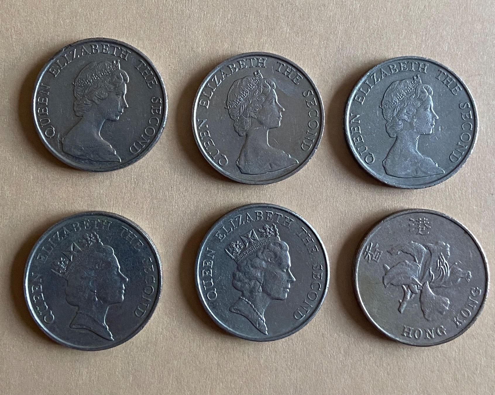 Tutti le monete: Pièce Hong Kong 5 dollar différentes années – Usato da Collex venduto da RCXGJ 1